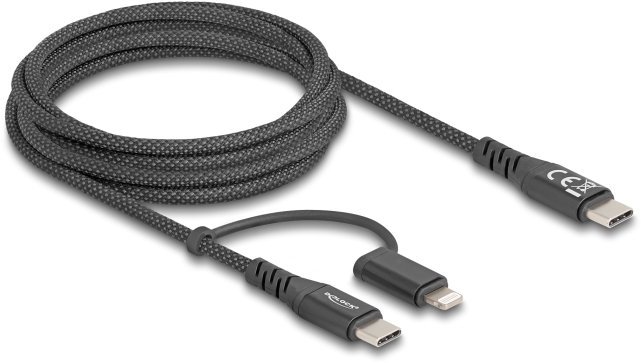 Delock USB kabel 2 in 1 USB Type-C™ do USB Type-C™ / Lightning™ dla iPhone™ i iPad™ 2 m MFi 60 W 81171