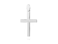 Biżuteria religijna - Valerio.pl Delikatny rodowany srebrny gładki polerowany krzyżyk krzyż srebro 925 KS0198C KS0198C - miniaturka - grafika 1