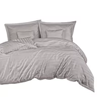 Pościel - Pościel satyna bambusowo-bawełniana (P) STRIPE GREY/160x200 +2x70x80 z listwą +4x40x40 BAMBOO - miniaturka - grafika 1