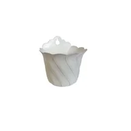 Donice - Doniczka przyścienna wisząca Tulipan 22 cm biała - miniaturka - grafika 1