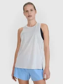 Koszulki sportowe damskie - 4F Top do biegania regular szybkoschnący damski - szary 3XL - miniaturka - grafika 1