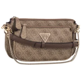 Torebka Listonoszka Noelle Dbl Pouch Crossbody HWZG78 79710 Latte Logo/Brown (GU515-e) Guess - Torebki damskie - miniaturka - grafika 1