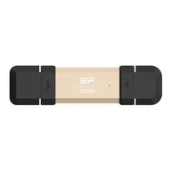 Dyski SSD - Dysk zewnętrzny ssd silicon power ds72 250gb usb-a usb-c 1050/850 mb/s złoty SP250GBUC3S72VPG - miniaturka - grafika 1