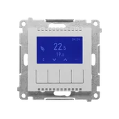 Regulatory i termostaty - Kontakt Simon Termostat programowalny z wyświetlaczem Simon 55 - aluminium mat - miniaturka - grafika 1
