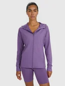 Bluzy damskie - 4F Bluza treningowa regular szybkoschnąca damska - fioletowa L - miniaturka - grafika 1