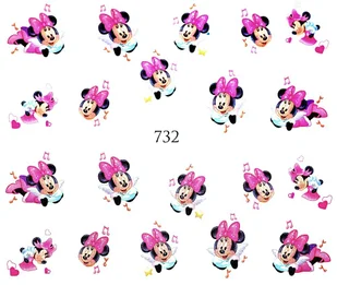 Naklejki wodne na paznokcie MYSZKA MINNIE - 732 - Sztuczne paznokcie i akcesoria - miniaturka - grafika 1