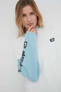 Bluzy damskie - Quiksilver bluza bawełniana damska kolor biały z nadrukiem - grafika 1