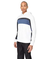 Bluzy męskie - Armani Exchange Męska bluza z kapturem z bawełny organicznej, trójkolorowa, biała/granatowa, bardzo duża, White/True Navy, XL - miniaturka - grafika 1