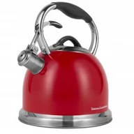 Czajniki na gaz - Czajnik Retro Z Gwizdkiem 2,4L Czerwony Vintage Cuisine - miniaturka - grafika 1