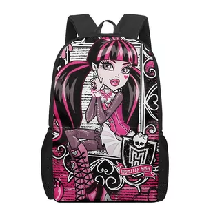 Monster High 3d Pattern School Bag dla dzieci Dziewczęta Chłopcy Casual Book Torby Plecak dziecięcy Chłopcy Dziewczęta Wielofunkcyjne tornistry 15 - Plecaki szkolne i tornistry - miniaturka - grafika 1
