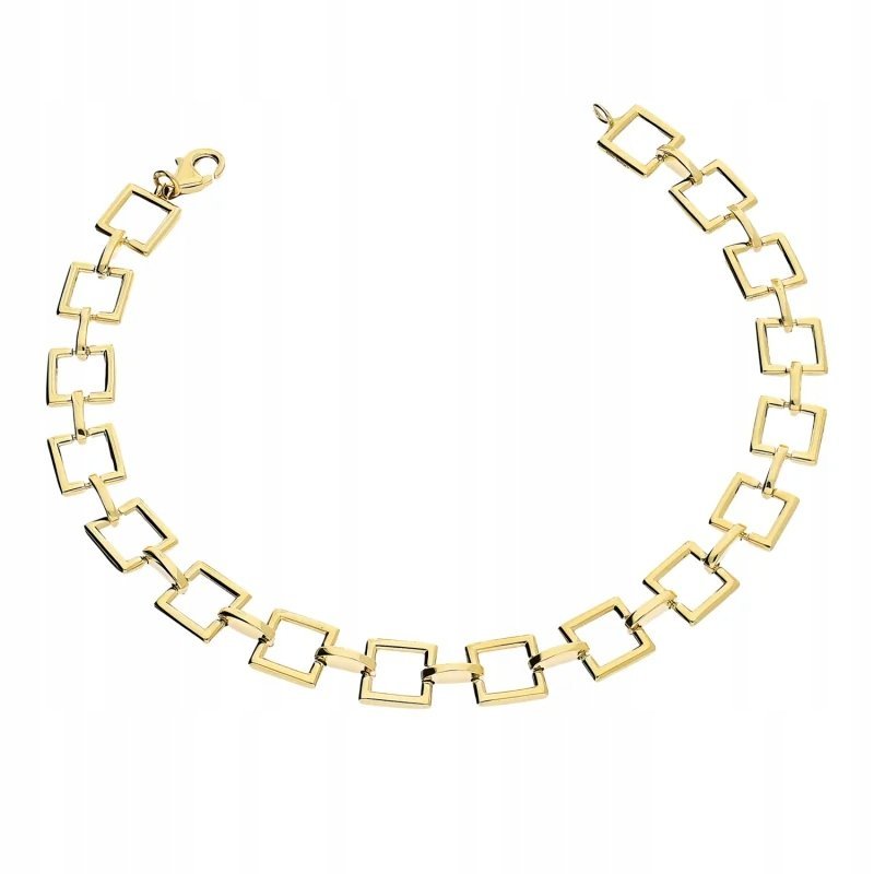 Złota bransoletka 585 z kwadratami ramki elegancka markowa od jubilera 14k