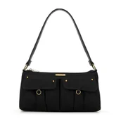 Torebki damskie - Damska torebka na ramię z kieszeniami czarna - miniaturka - grafika 1