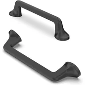 Zawiasy, okucia i inne akcesoria - Uchwyty meblowe 10-częściowe, uchwyty do szafek, uchwyty do szuflad, uchwyty do szafek kuchennych, uchwyty meblowe, rozstaw otworów 96 mm, matowa czer - miniaturka - grafika 1