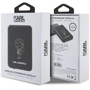 Karl Lagerfeld Powerbank indukcyjny KLPBM5KIOTTGK 5000mAh czarny/black NFT Outline Ikonik MagSafe - Powerbanki - miniaturka - grafika 9