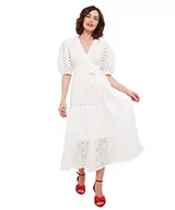 Sukienki - Joe Browns Damska biała letnia sukienka Broderie Tie Waist Wrap Midaxi Sukienka, Biała, 18, biały, 44 - miniaturka - grafika 1
