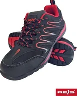 Obuwie robocze - R.E.I.S. BRECUADOR-OB FO SRA - obuwie ochronne skóra nubuck połączonej z siateczką - czarno-czerwony 48 - miniaturka - grafika 1