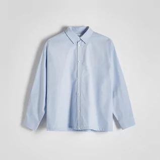 Koszule męskie - Reserved - Bawełniana koszula oversize - Niebieski - grafika 1