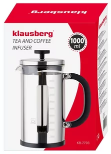 SK ZAPARZACZ DO KAWY I HERBATY 1.0L FRENCH PRESS KLAUSBERG KB-7703 emix - Zaparzacze i kawiarki - miniaturka - grafika 5