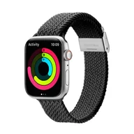 Akcesoria do smartwatchy - Dux Ducis Strap (Mixture II Version) pasek Apple Watch SE, 8, 7, 6, 5, 4, 3, 2, 1 (41, 40, 38 mm) pleciona opaska bransoleta czarny - miniaturka - grafika 1