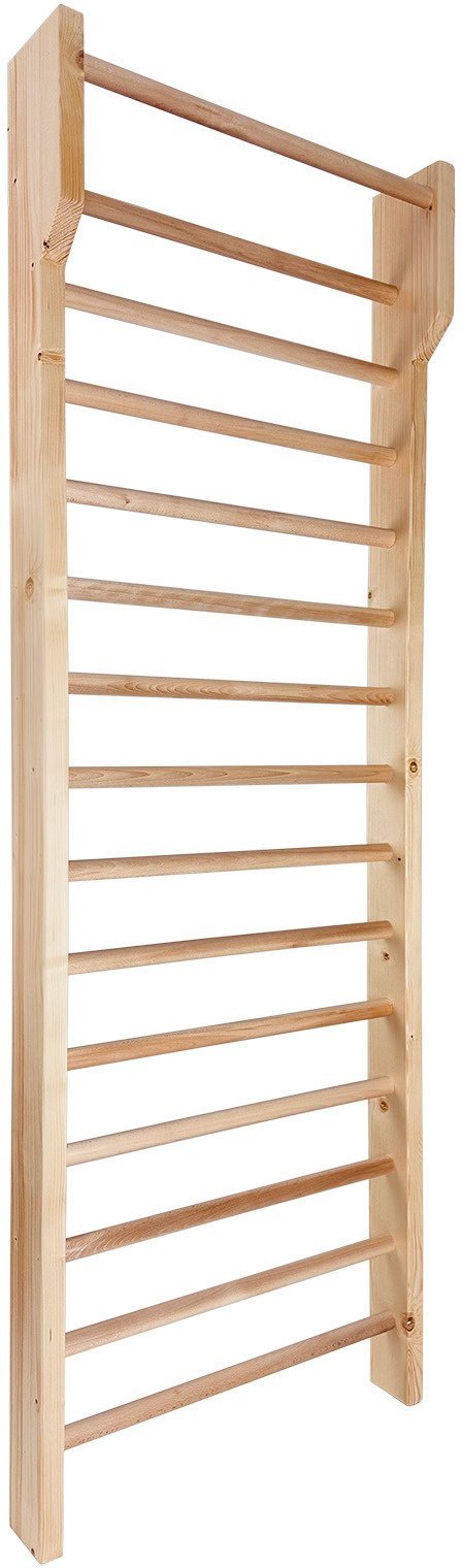 Drabinka gimnastyczna drewniana z drążkiem UNDERFIT 250 x 80 cm