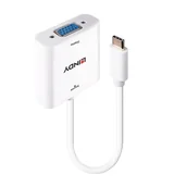 Adaptery i przejściówki - Lindy 43355 adapter kablowy USB Type-C VGA (D-Sub) Biały - miniaturka - grafika 1