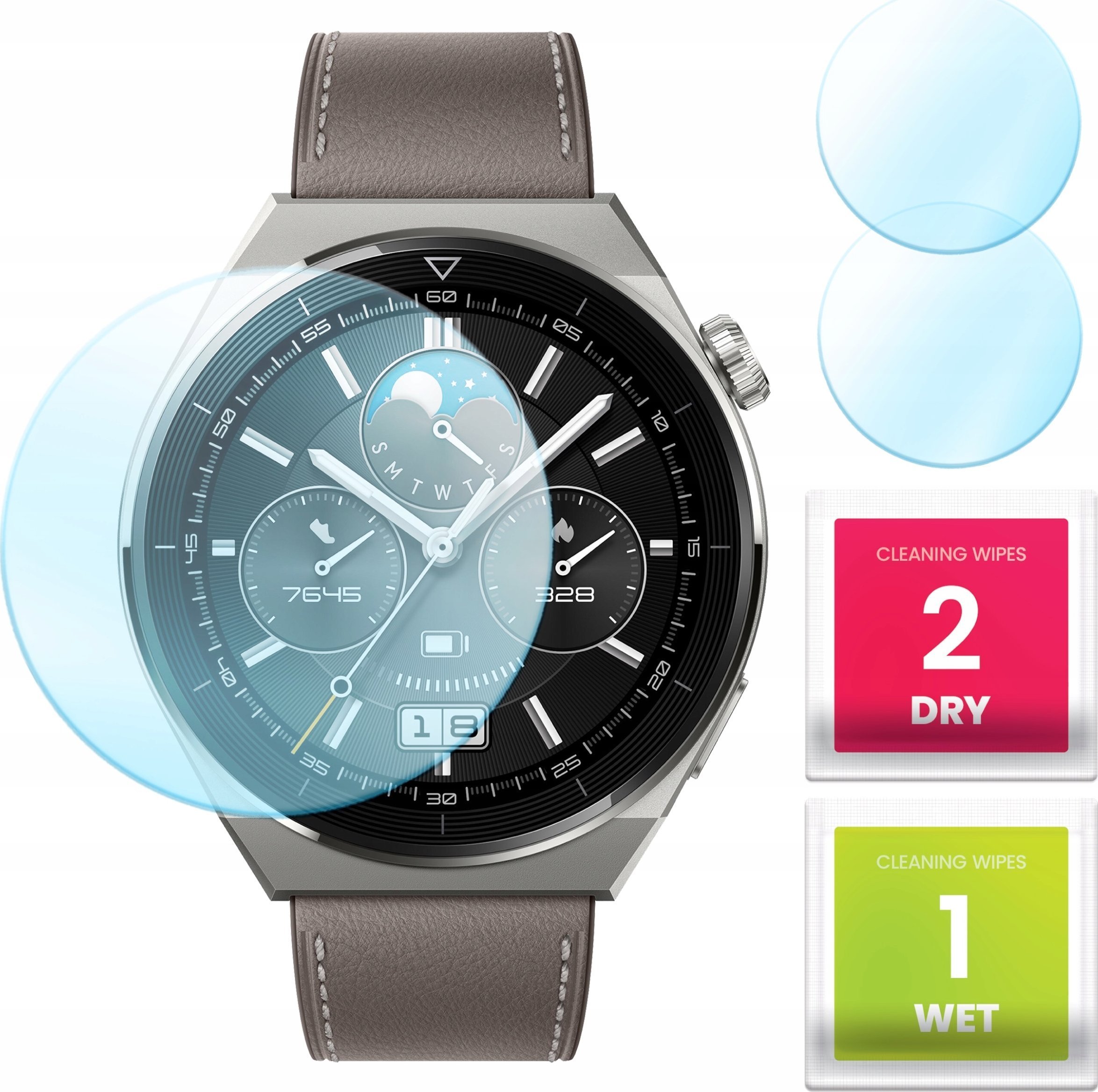 Hello Case 2-PAK Szkło Hybrydowe do Huawei Watch GT 3 Pro 46 mm Szkiełko, Ochronne