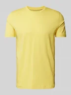 Koszulki męskie - T-shirt z prążkowanym okrągłym dekoltem - miniaturka - grafika 1