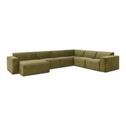 Narożniki - Zielona sztruksowa sofa modułowa w kształcie litery "U" Scandic Sting, lewostronna - miniaturka - grafika 1