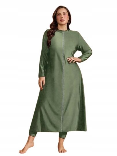 SHEIN PLUS SIZE DWUCZĘŚCIOWY STRÓJ KĄPIELOWY ZIELONY DAMSKI 50 1JA