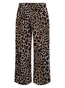 ONLY Kuloty w kolorze czarno-brązowym - Spodnie damskie - miniaturka - grafika 1