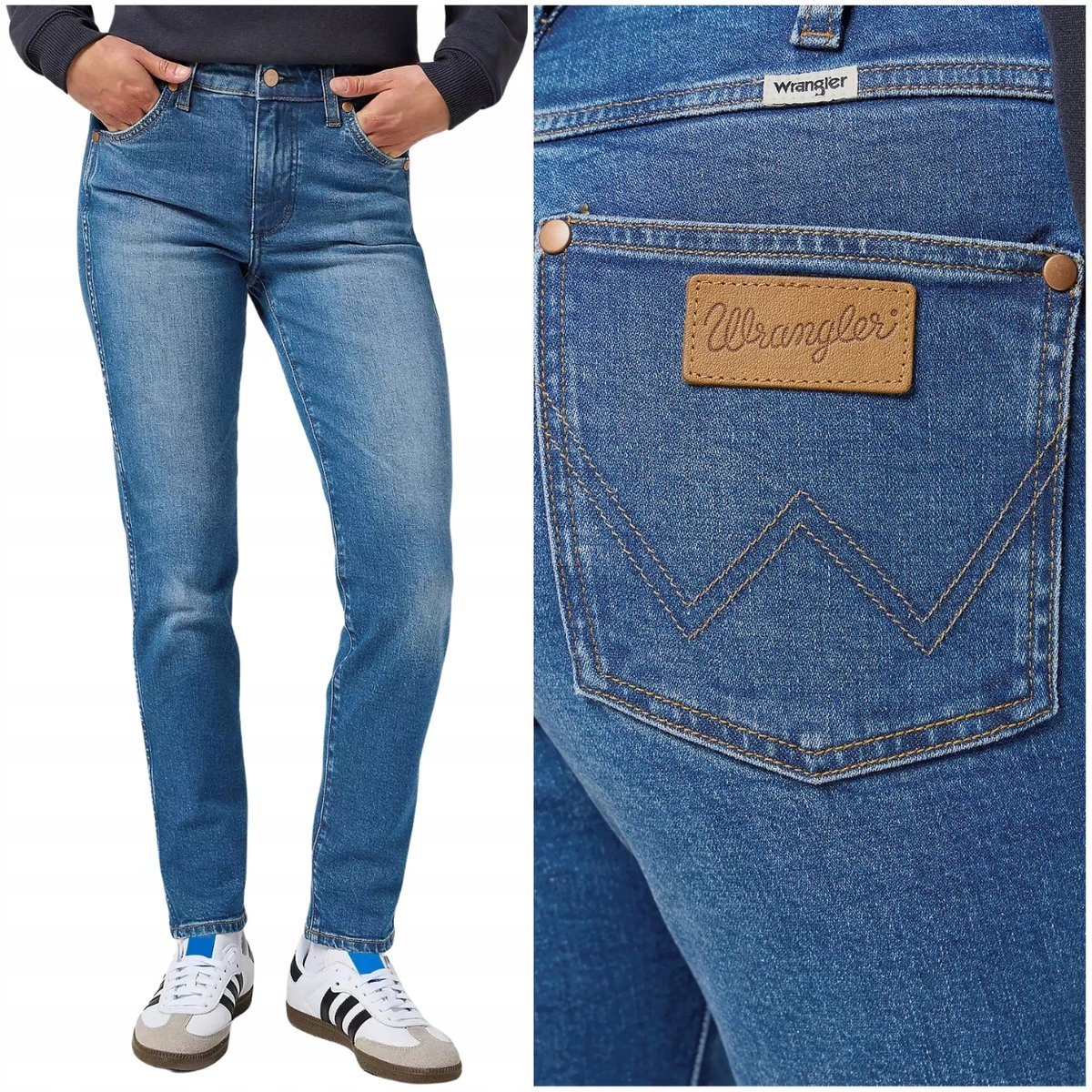 Wrangler PIPER Slim wysokie dopasowane damskie spodnie jeansowe W29 L34