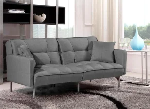 Sofa pikowana rozkładana Ervin - popiel - Sofy i kanapy - miniaturka - grafika 1