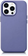 Etui i futerały do telefonów - iCarer Case Leather pokrowiec etui z naturalnej skóry do iPhone 14 Pro Max jasnofioletowy (WMI14220708-LP) (kompatybilne z MagSafe) - miniaturka - grafika 1
