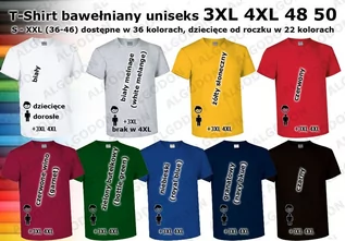 Koszulki sportowe męskie - T-shirt koszulka bawełniana 100% bawełna duże rozmiary 3XL XXXL 4XL XXXXL - grafika 1