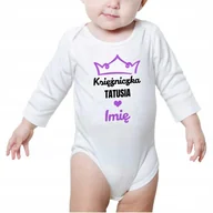Body dla niemowląt - Body Dziecięce Białe KSIĘŻNICZKA TATUSIA Imię 68 - miniaturka - grafika 1