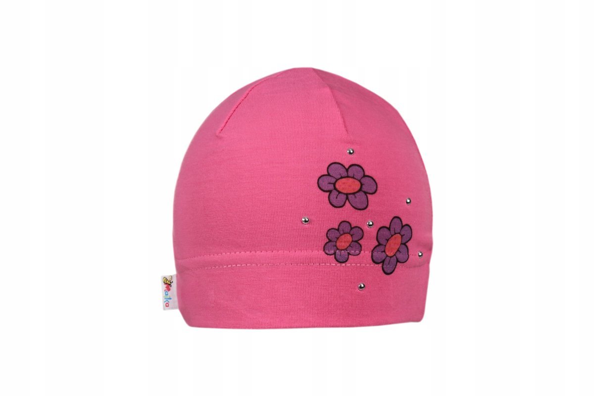 Czapka 40 Czapeczka Dziecięca Bawełniana Różowa