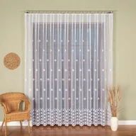 Firany - FIRANKA ŻAKARDOWA METRAŻOWA 44364 250 BIAŁA ZE WZOREM PASOWYM - miniaturka - grafika 1