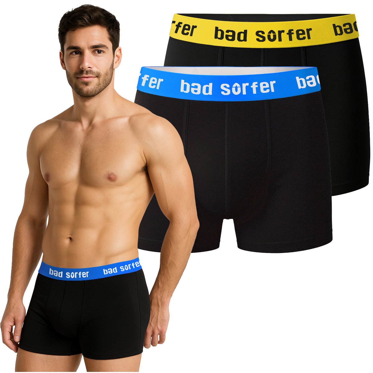 Bad Surfer OnlyWave! Bokserki Męskie 2 sztuki Bawełniane Logo Rozmiar XXL