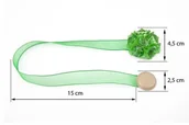 Akcesoria do wystroju okien - Upinacz dekoracyjny z magnesem kwiatek zielony x2 - miniaturka - grafika 1