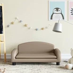 vidaXL vidaXL Sofa dla dzieci, cappuccino, 70x45x30 cm, sztuczna skóra - Krzesełka i taborety dla dzieci - miniaturka - grafika 1
