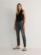 Spodnie damskie - Reserved - Jeansy boyfriend slim - szary - miniaturka - grafika 1