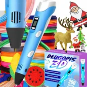 Prace ręczne dla dzieci - DŁUGOPIS 3D DLA DZIECI DRUKARKA PEN WKŁADY 200M SZABLONY ZESTAW XXL PREZENT - miniaturka - grafika 1