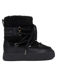 Tommy Hilfiger Śniegowce Faux Shearling Snowboot FW0FW08788 Czarny - Śniegowce damskie - miniaturka - grafika 1