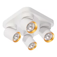 Lampy sufitowe - Lampa Sufitowa Andy 4xGU10 Kwadrat Biały + Złoty - miniaturka - grafika 1