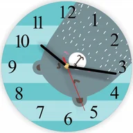 Wyposażenie pokoiku dziecięcego - naSciane Zegar dla dzieci miś styl skandynawski zając - miniaturka - grafika 1