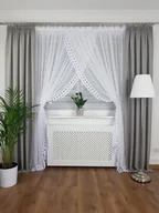 Firany - Firanka gotowa z gipiurą 400/250cm, firany na taśmie do pokoju - miniaturka - grafika 1