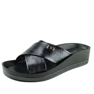 Klapki damskie na koturnie VINCEZA 17278 czarne - Klapki i japonki damskie - miniaturka - grafika 1