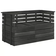 Sofy ogrodowe - vidaXL Ogrodowa sofa 2-osobowa z palet, ciemnoszara, drewno sosnowe - miniaturka - grafika 1