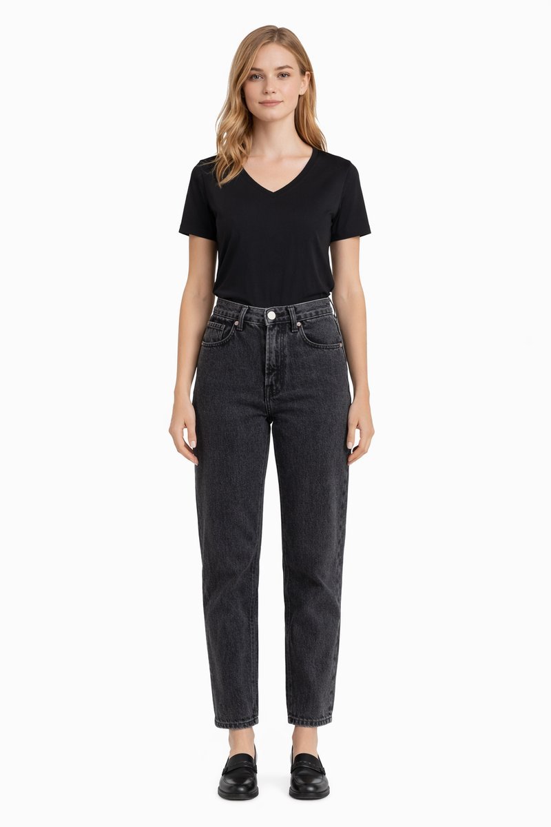 LEVI'S JEANSY MOM JEANS SZARE Z PRZETARCIAMI ŚREDNI STAN 30/26 1I4A
