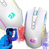 Myszki - Biała Myszka Gamingowa Optyczna 10000Dpi Redragon Rgb - miniaturka - grafika 1